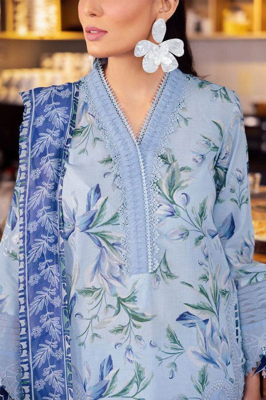 Nureh Glam Girl Printed Chikankari Unstitched Lawn 3Pcs - Jotey