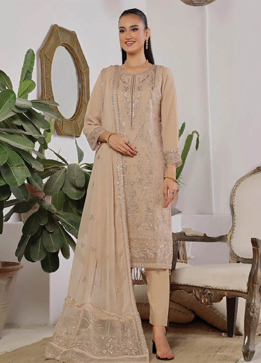 Azure By Bin Hameed Luxury Chiffon Embroidered Semi-Stitched 3pcs - Jotey
