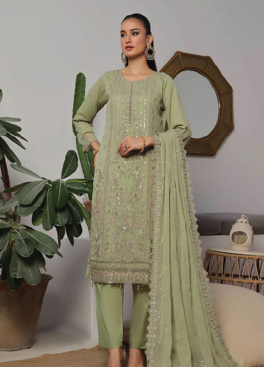 Azure By Bin Hameed Luxury Chiffon Embroidered Semi-Stitched 3pcs - Jotey