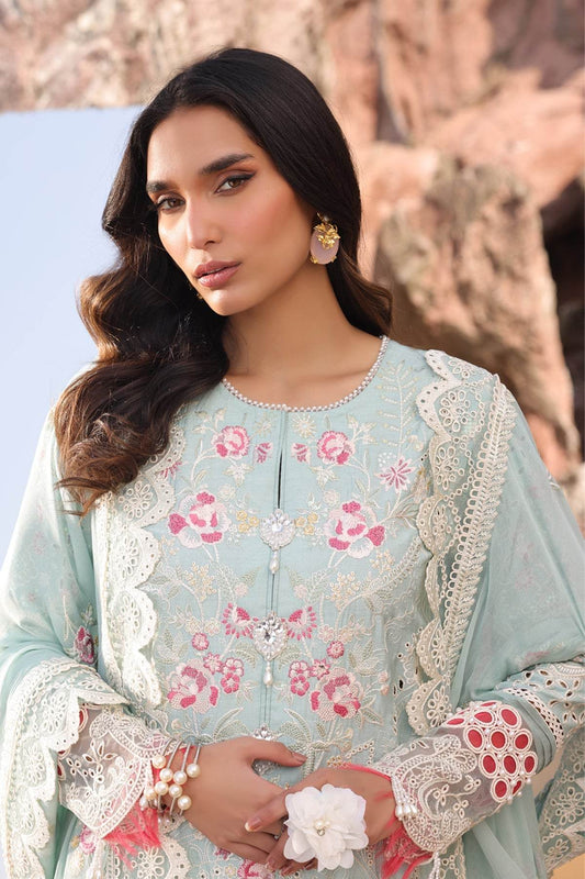 Hania By Imrozia Embroidered Luxury Lawn Unstitched 3pcs - Jotey
