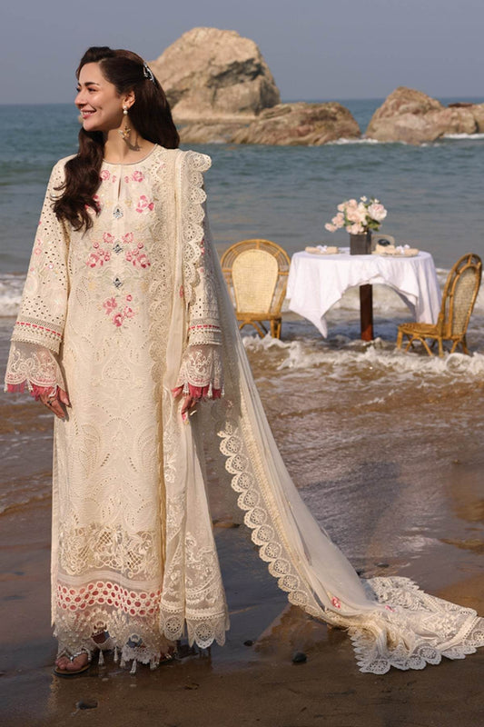 Hania By Imrozia Embroidered Luxury Lawn Unstitched 3pcs - Jotey