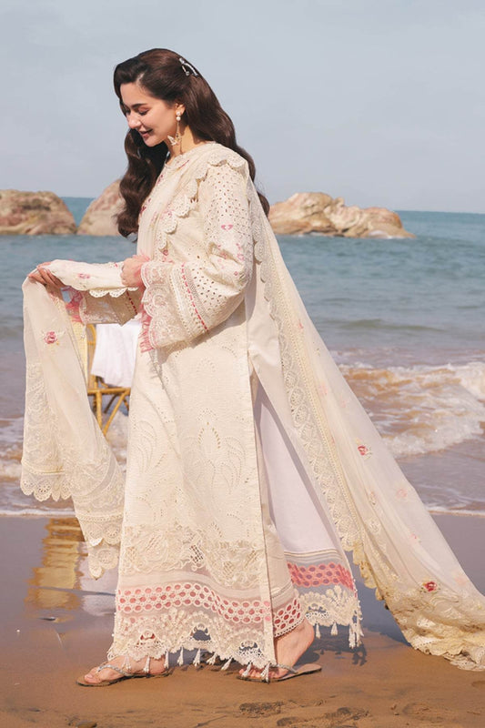 Hania By Imrozia Embroidered Luxury Lawn Unstitched 3pcs - Jotey