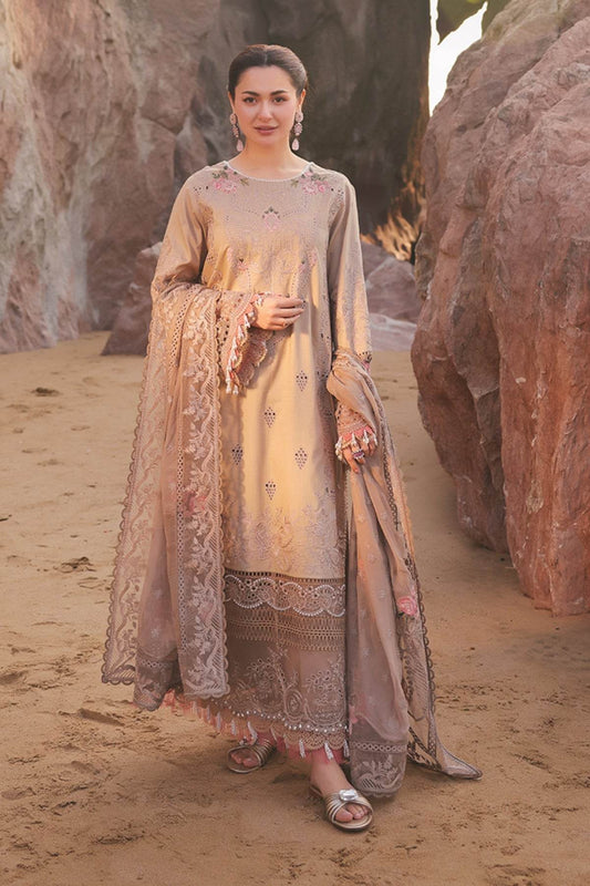 Hania By Imrozia Embroidered Luxury Lawn Unstitched 3pcs - Jotey