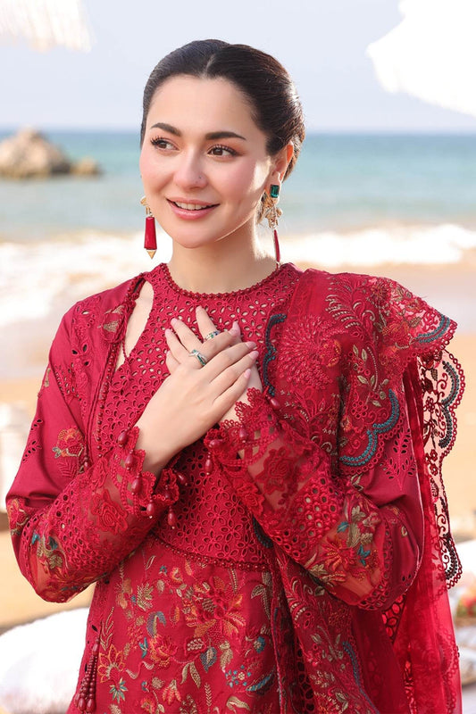 Hania By Imrozia Embroidered Luxury Lawn Unstitched 3pcs - Jotey