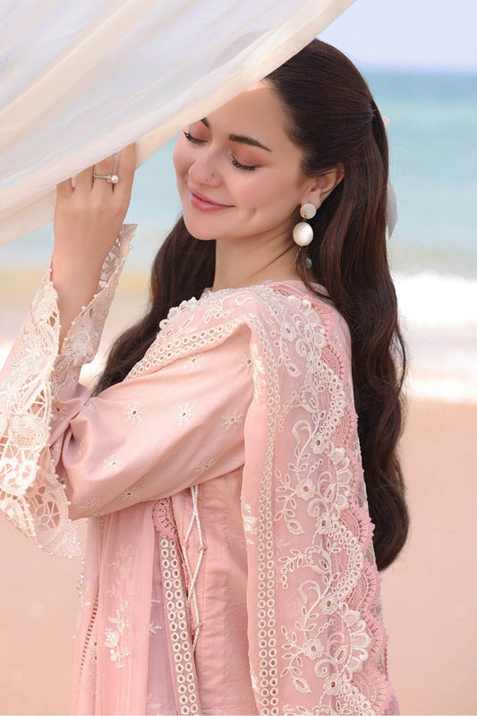 Hania By Imrozia Embroidered Luxury Lawn Unstitched 3pcs - Jotey