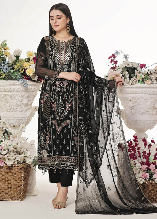 Sidra By Bin Hameed Luxury Chiffon Semi Stitched 3pcs - Jotey