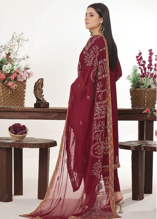 Sidra By Bin Hameed Luxury Chiffon Semi Stitched 3pcs - Jotey