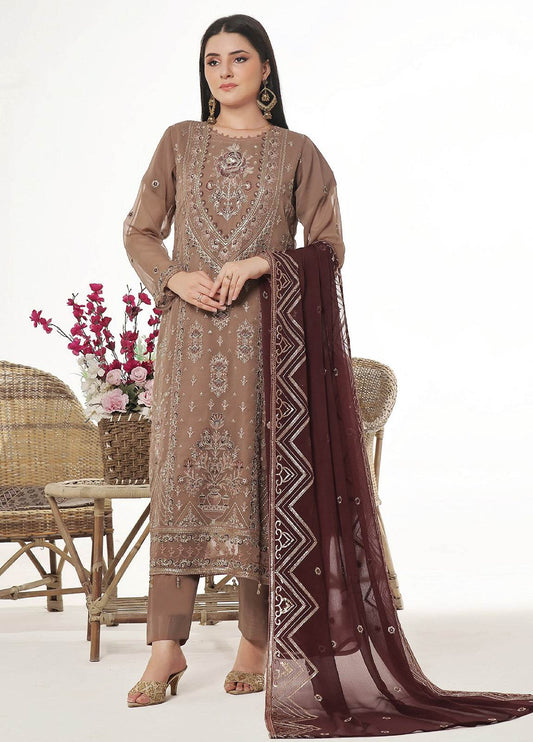 Sidra By Bin Hameed Luxury Chiffon Semi Stitched 3pcs - Jotey