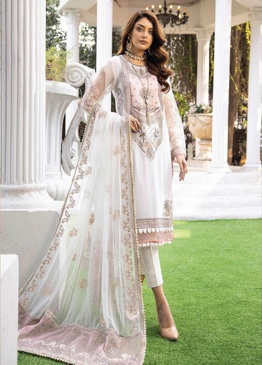 Valentina By Anaya Hoor Embroidered Swiss 3pcs - Jotey