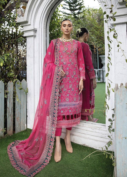 Valentina By Anaya Hoor Embroidered Swiss 3pcs - Jotey