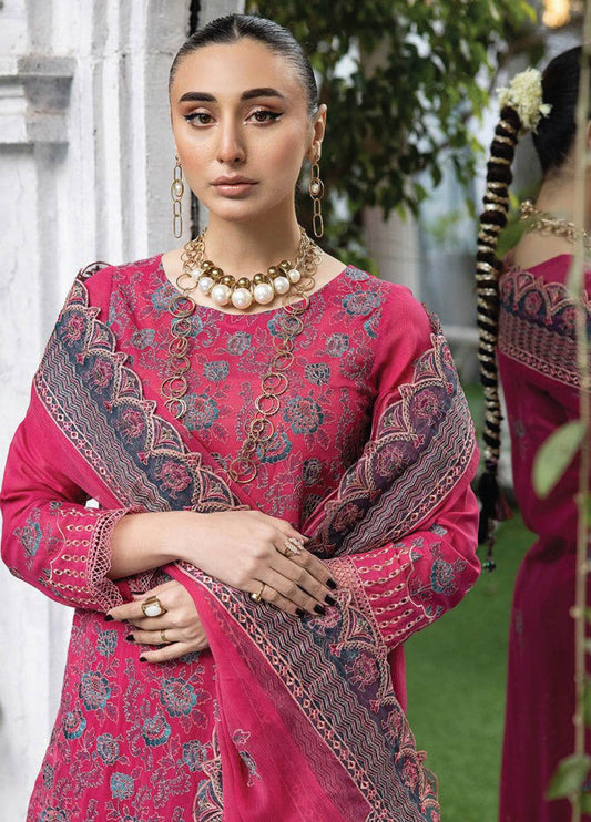 Valentina By Anaya Hoor Embroidered Swiss 3pcs - Jotey