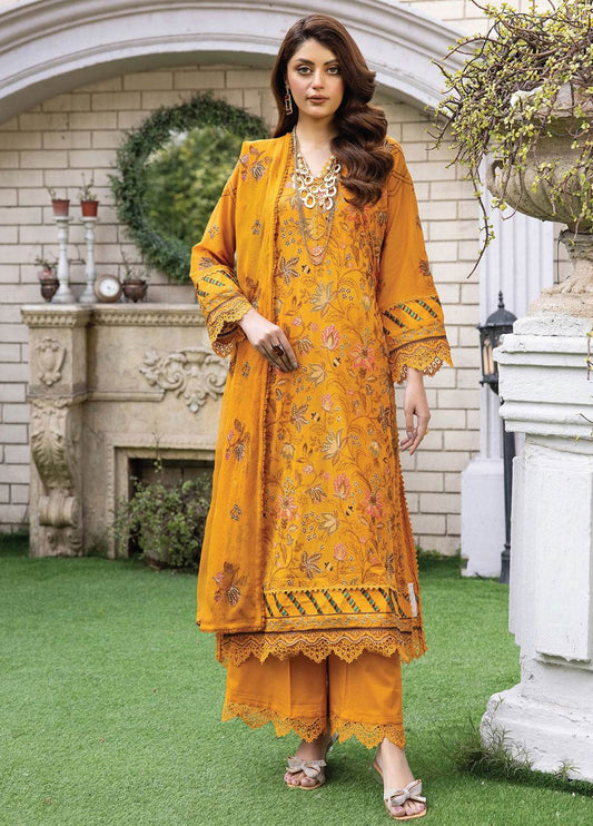 Valentina By Anaya Hoor Embroidered Swiss 3pcs - Jotey