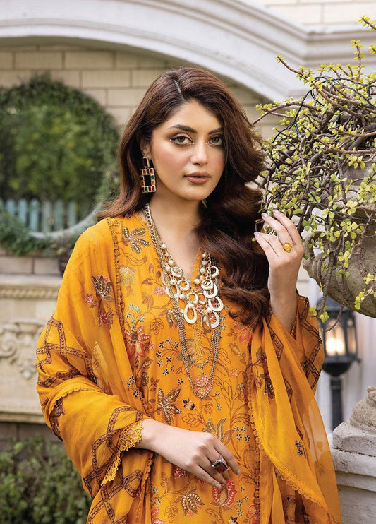 Valentina By Anaya Hoor Embroidered Swiss 3pcs - Jotey