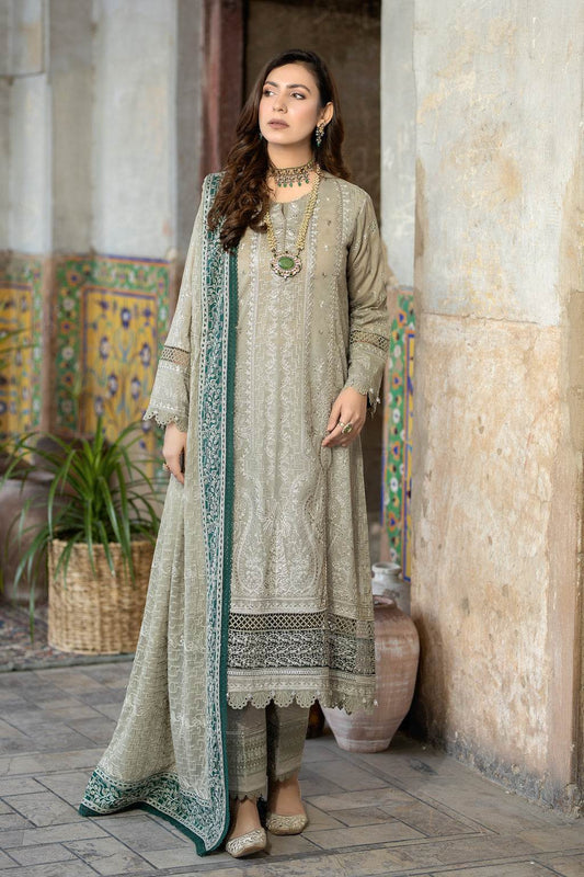 Premium Gold Swiss By Johra Vol-02 Embroidered Chiffon Unstitched 3Pcs - Jotey