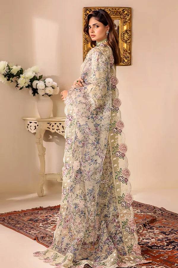 ZA Clothes Embroidered Chiffon Ready to wear 3pcs - Jotey