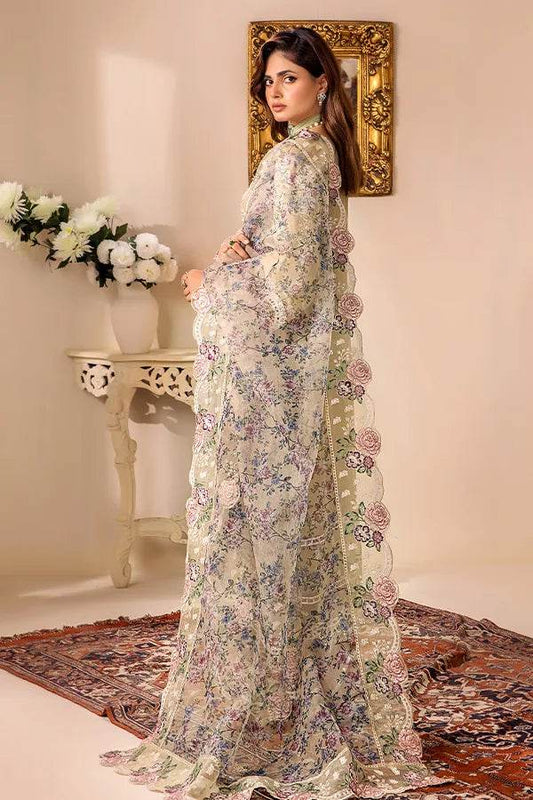 ZA Clothes Embroidered Chiffon Ready to wear 3pcs - Jotey