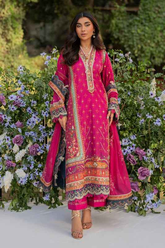 Luxe Silk By Qalamkar Embroidered Unstitched 3pcs - Jotey