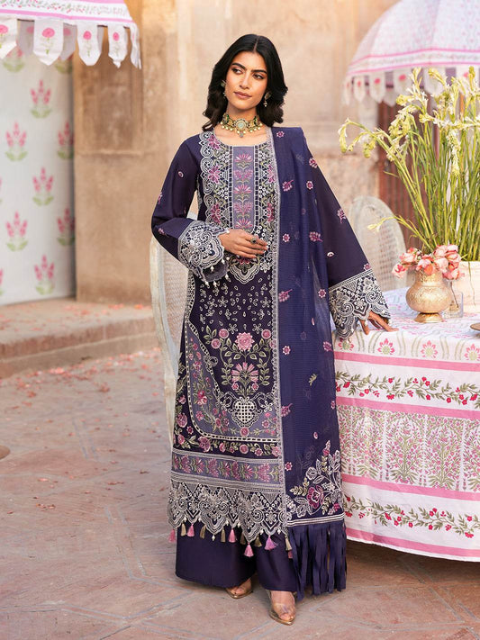 Husn Jahan By Mahnur Embroidered Luxury Lawn Unstitched 3pcs - Jotey
