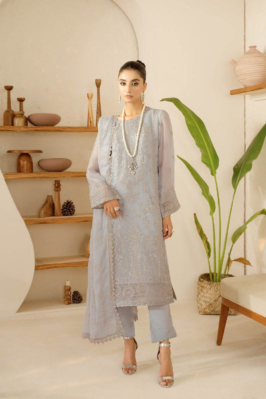 Sonehri By Ramsha Chiffon Unstitched 3pcs - Jotey