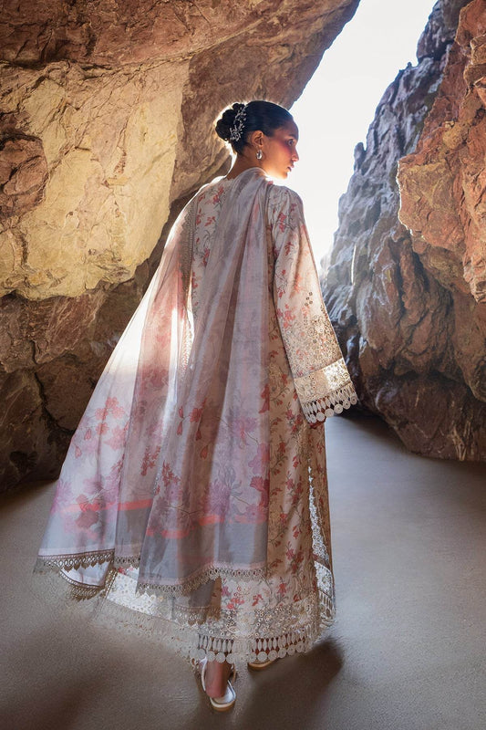 AFROZEH Endless Summer'25 Embroidered Printed Lawn 3pcs - Jotey