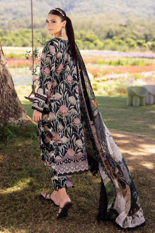 Jade Flora Embroidered Printed Lawn Unstitched 3pcs - Jotey