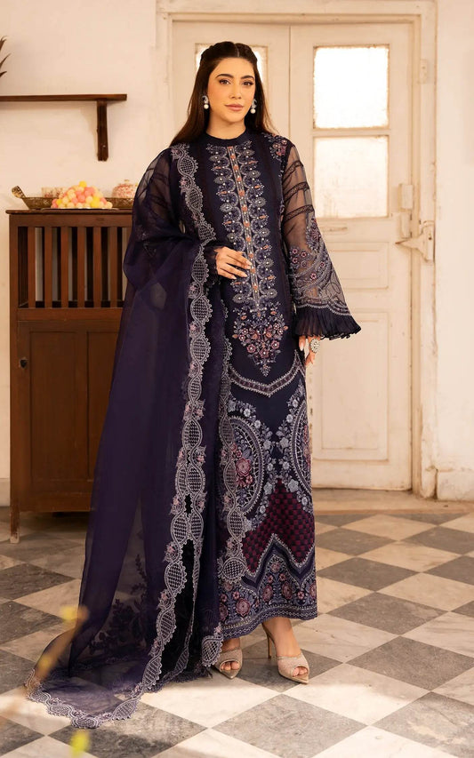 Eid Festive By Asifa And Nabeel Vol-01 Embroidered Zari Net Unstitched 3pcs - Jotey