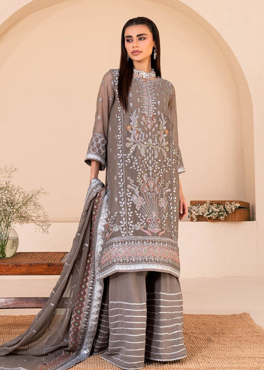 Lallaria By Noorma Kaamal Embroidered Chiffon Unstitched 3pcs - Jotey