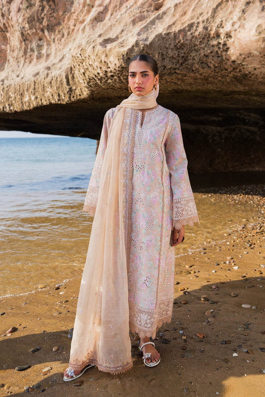 AFROZEH Endless Summer'25 Embroidered Printed Lawn 3pcs - Jotey
