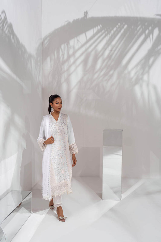 Mehru By Guzel Embroidered Stitched Chiffon 3pcs - Jotey