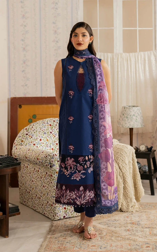 Meraki By Asifa And Nabeel Vol-01 Embroidered Lawn Unstitched 3pcs - Jotey