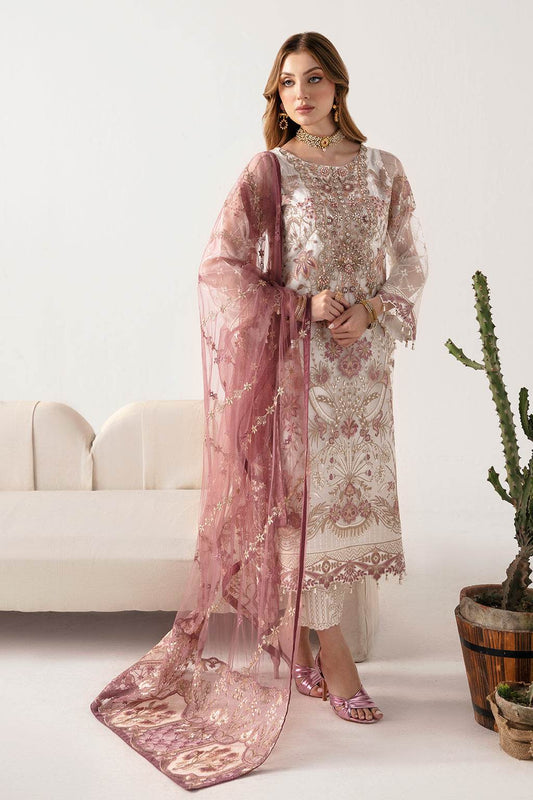 Minhal By Ramsha Chiffon Vol-11 Semi-Stitched 3pcs - Jotey