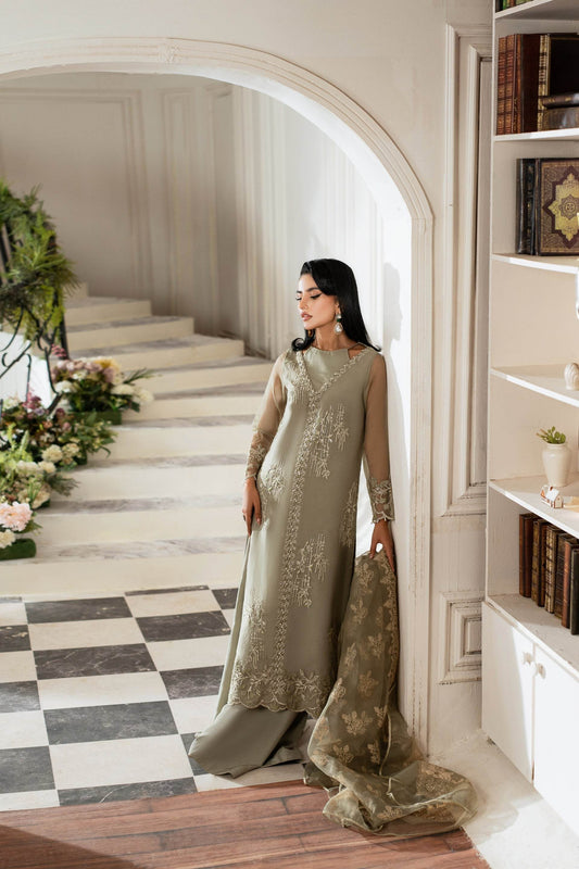 AZZAL MISHRI Luxury Festive Embroidered Unstitched 3pcs - Jotey