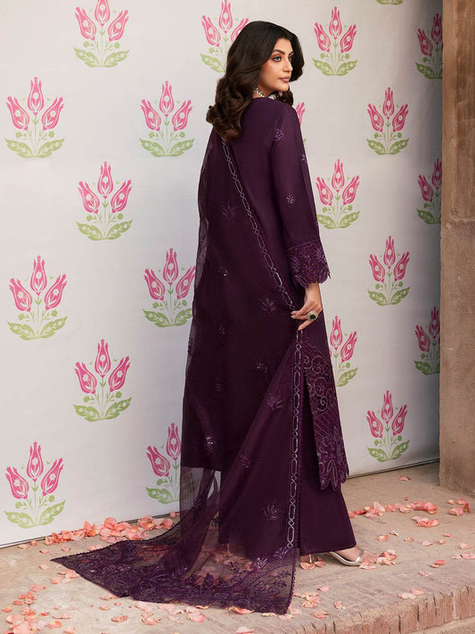 Husn Jahan By Mahnur Embroidered Luxury Lawn Unstitched 3pcs - Jotey