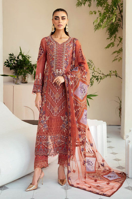 Ramsha Dastoor Chiffon Vol-01 Unstitched 3pcs - Jotey