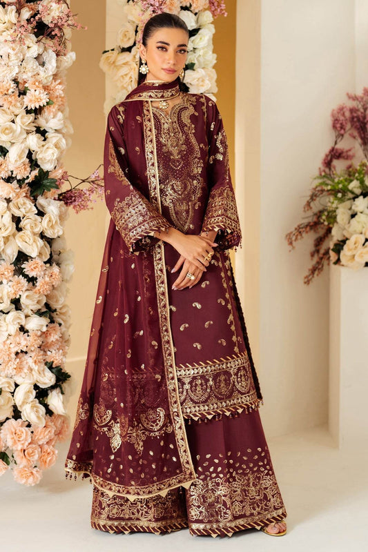 Luxe Raw Silk By Alizeh Embroidered Organza Unstitched 3pcs - Jotey