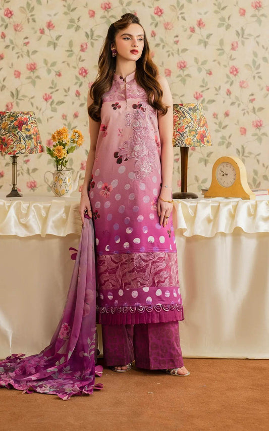 Meraki By Asifa And Nabeel Vol-01 Embroidered Lawn Unstitched 3pcs - Jotey