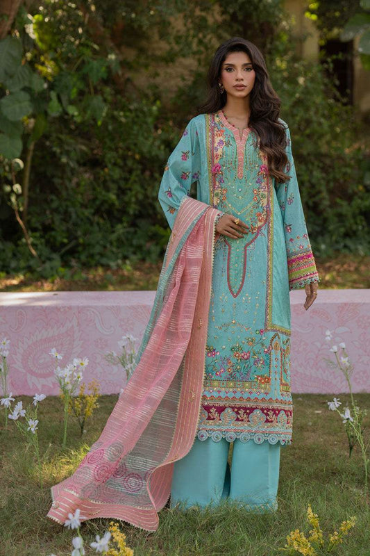Luxe Silk By Qalamkar Embroidered Unstitched 3pcs - Jotey
