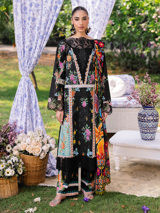 RAJBARI Printkari Sehiffli Exclusive Embroidered Unstitched 3pcs