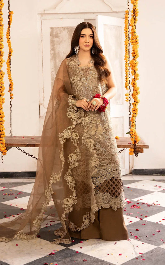 Eid Festive By Asifa And Nabeel Vol-01 Embroidered Zari Net Unstitched 3pcs - Jotey