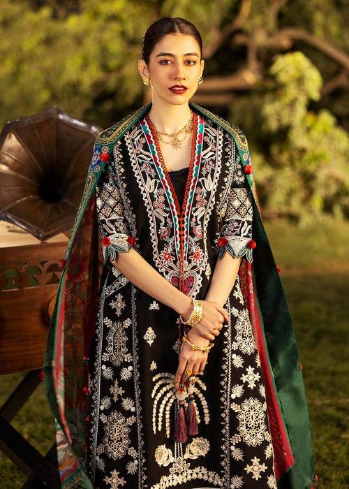 Siraa By Sadaf Fawad Khan Luxury Embroidered Lawn'25 Unstitched 3pcs - Jotey