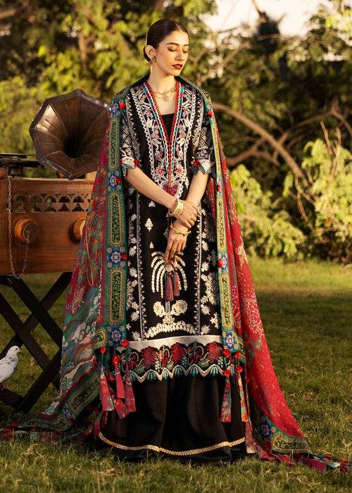 Siraa By Sadaf Fawad Khan Luxury Embroidered Lawn'25 Unstitched 3pcs - Jotey