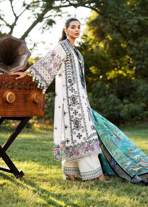 Siraa By Sadaf Fawad Khan Luxury Embroidered Lawn'25 Unstitched 3pcs - Jotey