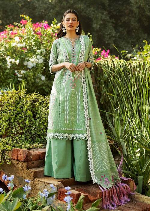 Siraa By Sadaf Fawad Khan Luxury Embroidered Lawn'25 Unstitched 3pcs - Jotey