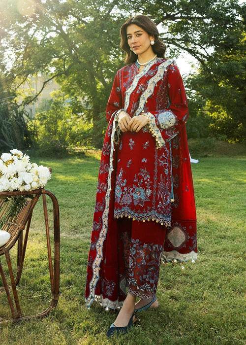 Siraa By Sadaf Fawad Khan Luxury Embroidered Lawn'25 Unstitched 3pcs - Jotey