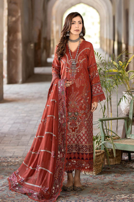 Premium Gold Swiss By Johra Vol-02 Embroidered Chiffon Unstitched 3Pcs - Jotey