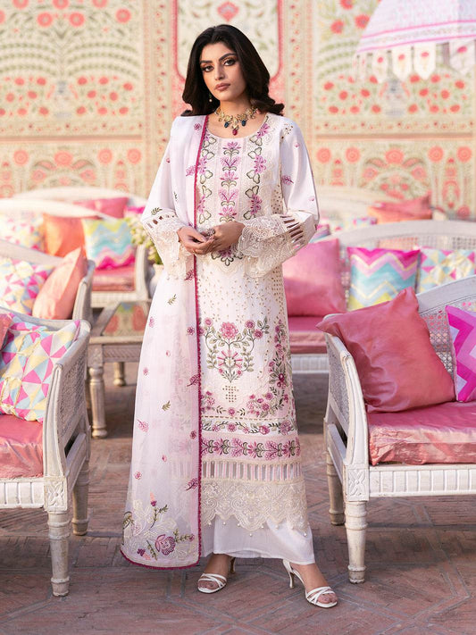 Husn Jahan By Mahnur Embroidered Luxury Lawn Unstitched 3pcs - Jotey