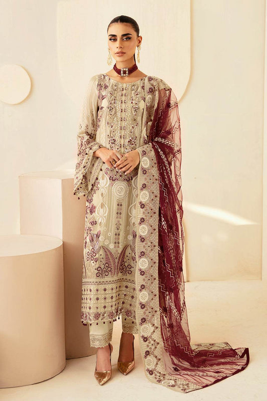 Ramsha Dastoor Chiffon Vol-01 Unstitched 3pcs - Jotey