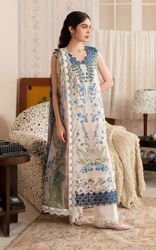 Meraki By Asifa And Nabeel Vol-01 Embroidered Lawn Unstitched 3pcs - Jotey