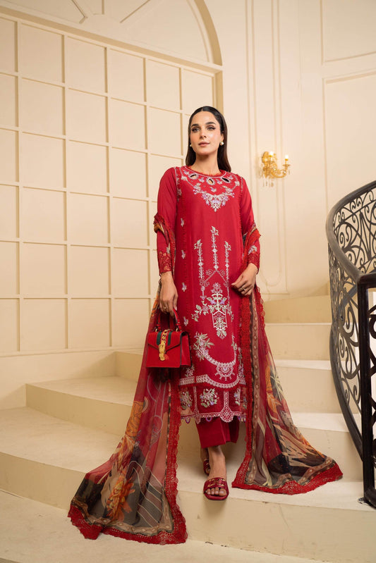 Atiya Irfan Preet Vol-02 Embroidered Unstitched Lawn 3pcs - Jotey