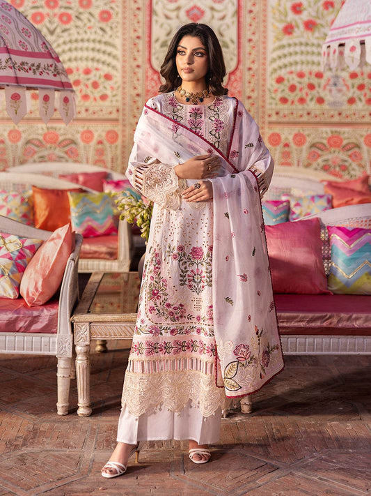Husn Jahan By Mahnur Embroidered Luxury Lawn Unstitched 3pcs - Jotey